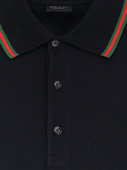 Cotton polo shirt with Nastro Web detail on the collar thumbnail