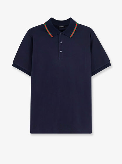 Cotton polo with Nastro Web detail on the collar thumbnail