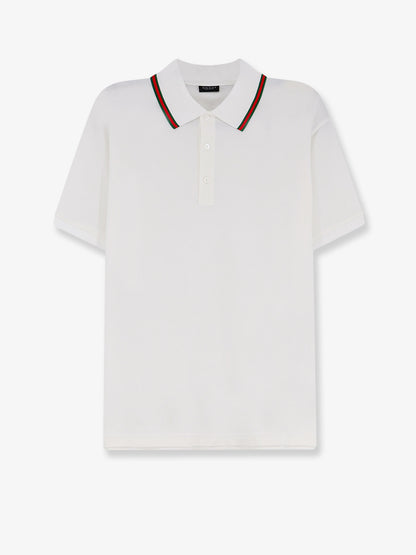 Cotton polo shirt with Nastro Web detail on the collar thumbnail