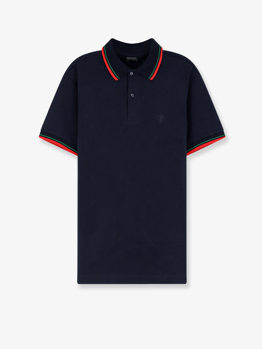 Cotton polo shirt with embroidered logo on the front