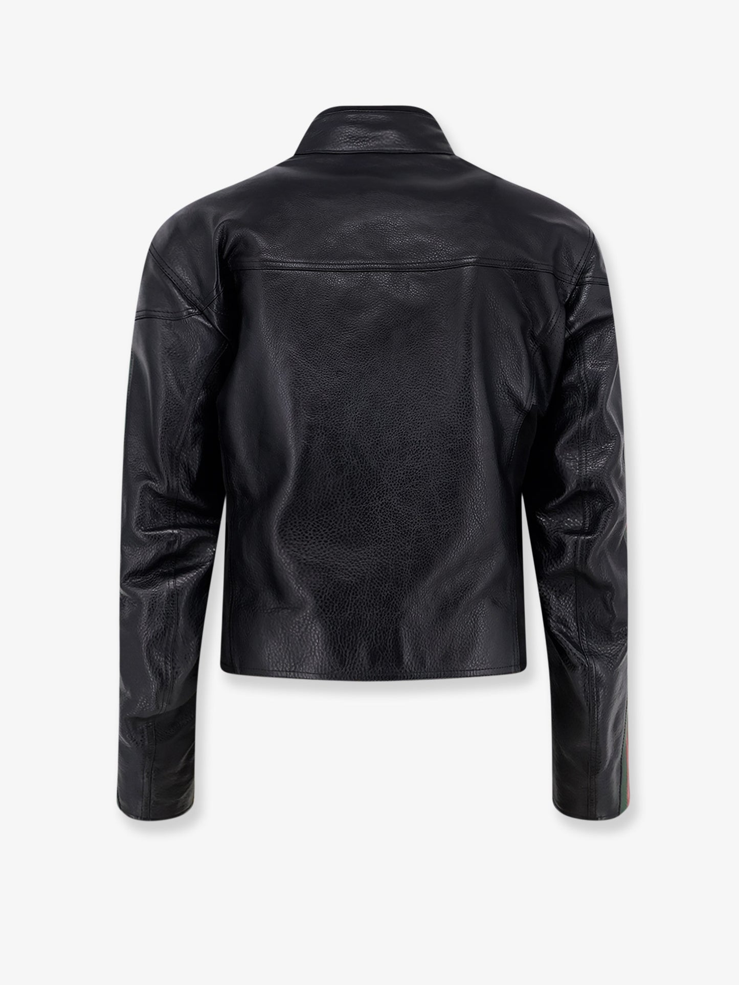 Leather bomber with Web details