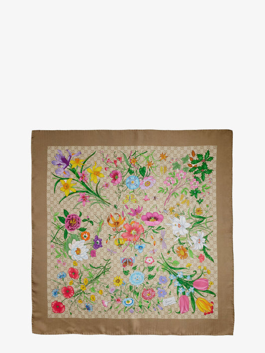 Silk scarf with Flora print
