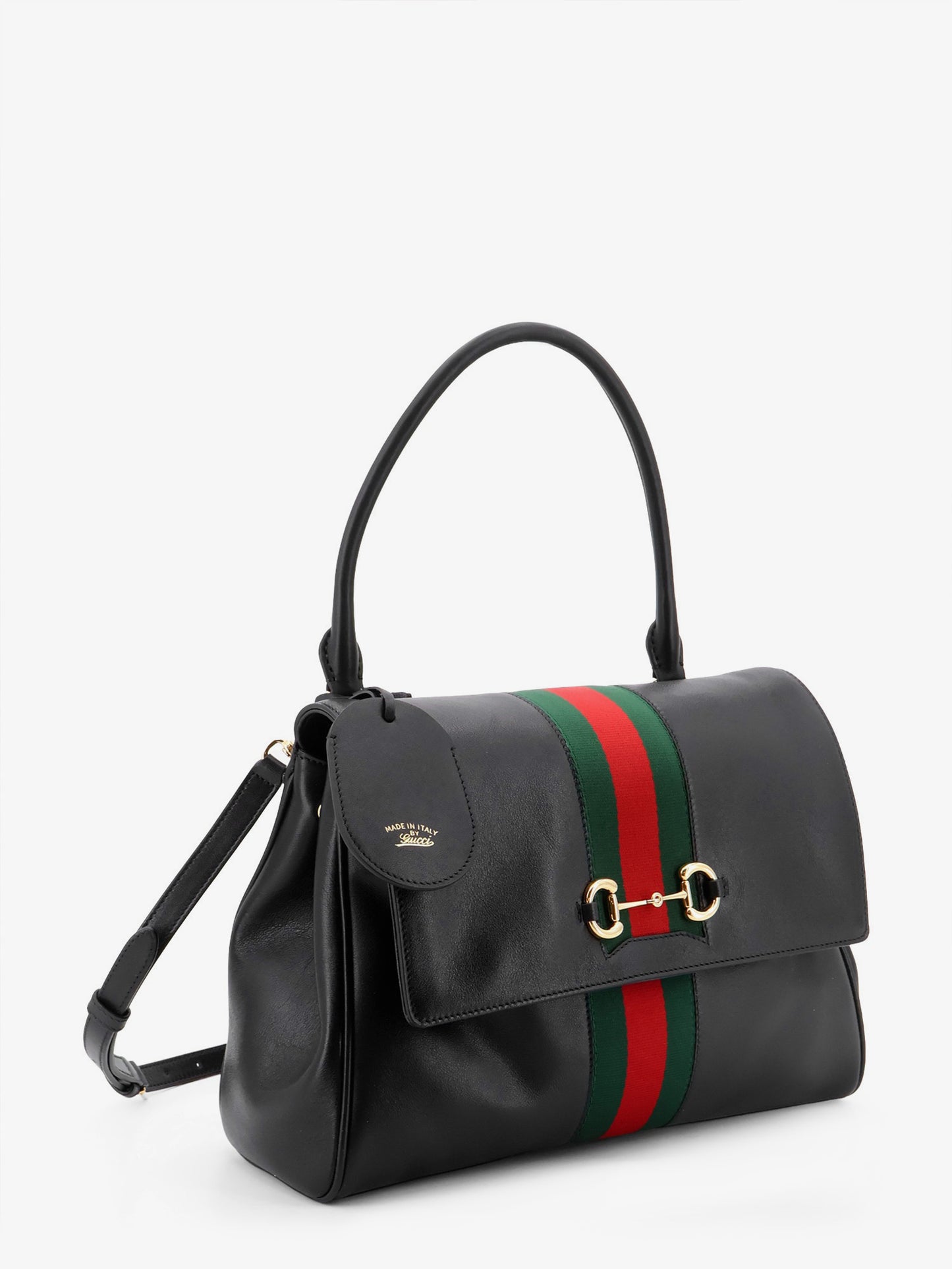 Paparazzo leather handbag with front Web detail