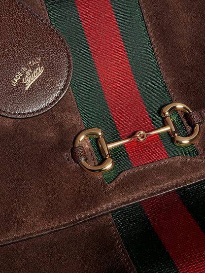 Paparazzo suede handbag with iconic Web Detail on the front thumbnail