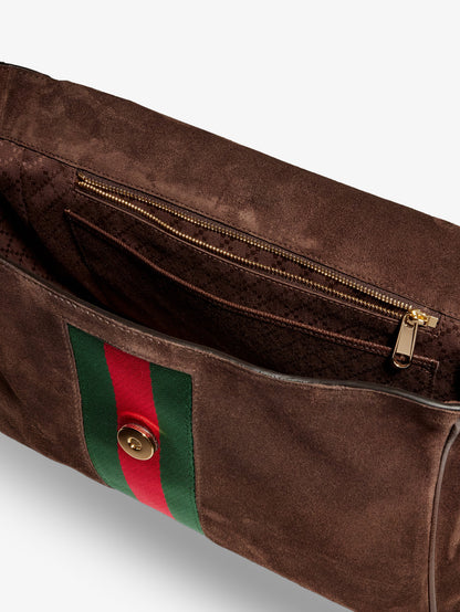 Paparazzo suede handbag with iconic Web Detail on the front thumbnail