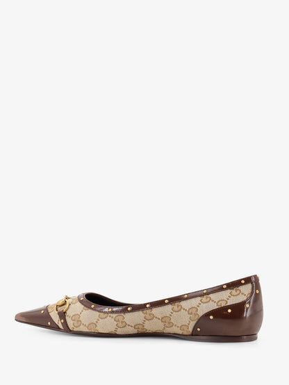 Savoy GG fabric ballerinas with stud detail thumbnail