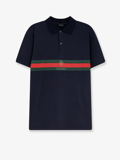 Polo in cotone con stampa Web frontale thumbnail