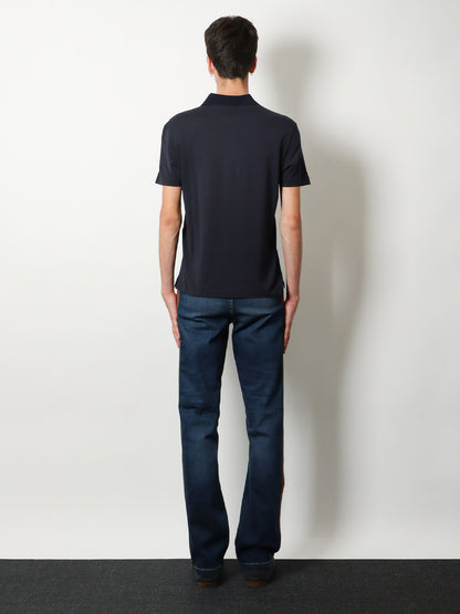 Polo in cotone con stampa Web frontale thumbnail