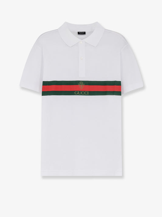 Cotton polo shirt with Web print on the front