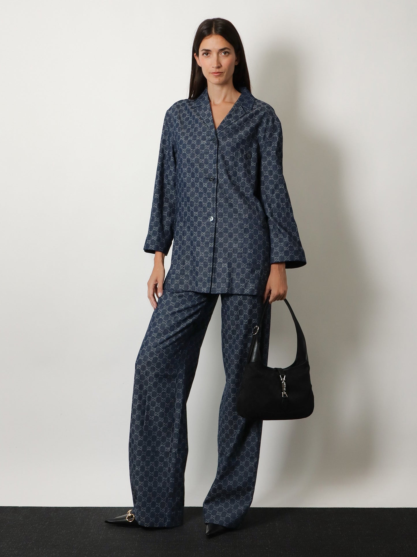 Cotton shirt with all-over GG motif