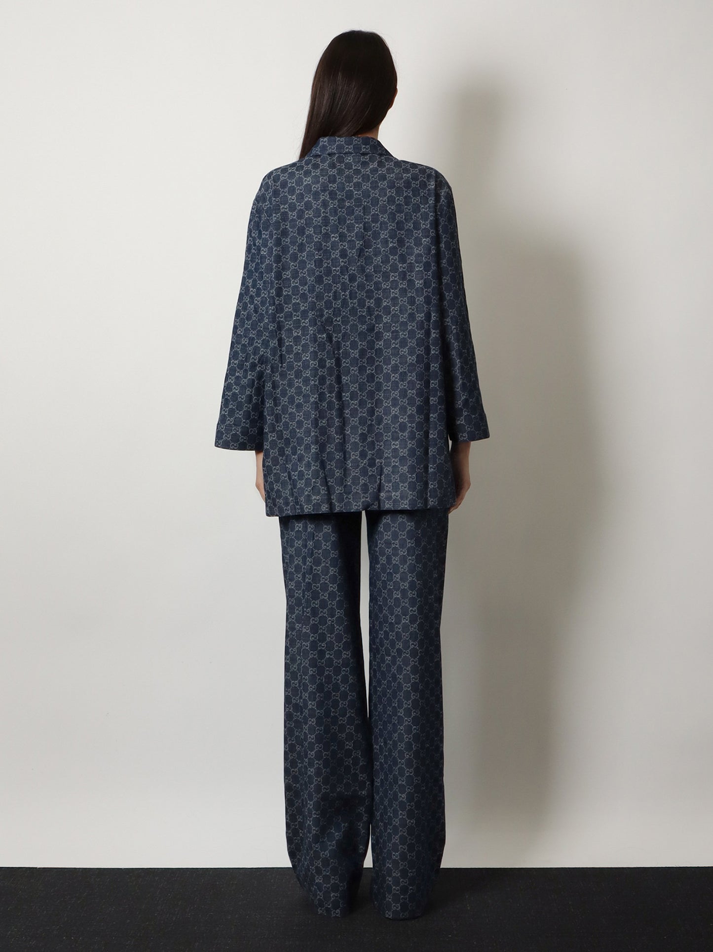 Cotton shirt with all-over GG motif