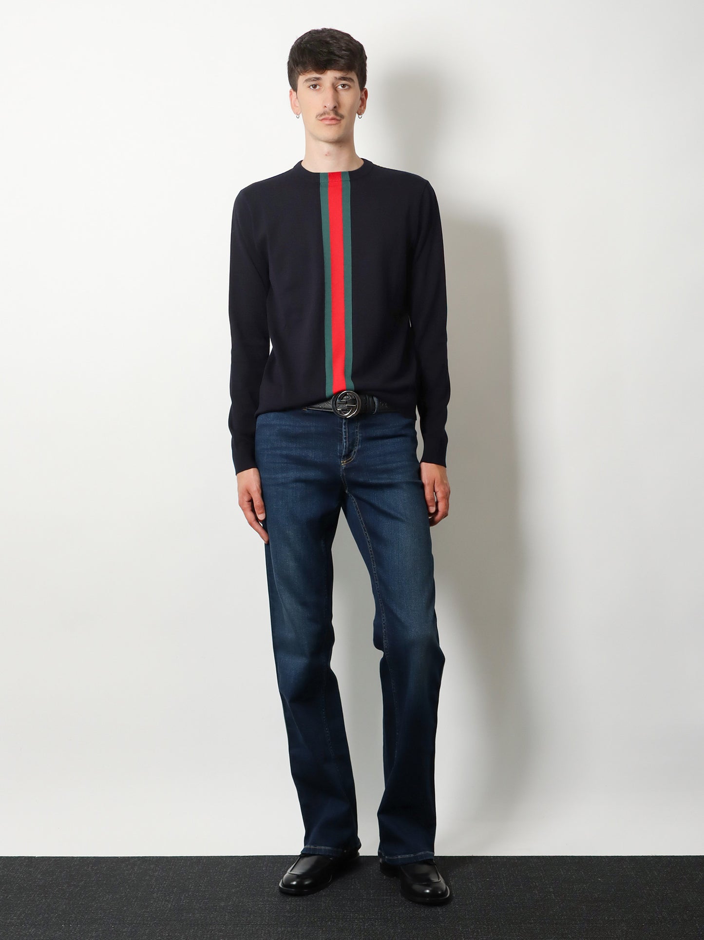 Blue denim jeans with Nastro Web profiles