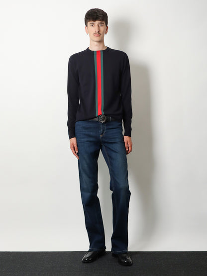 Blue denim jeans with Nastro Web profiles thumbnail