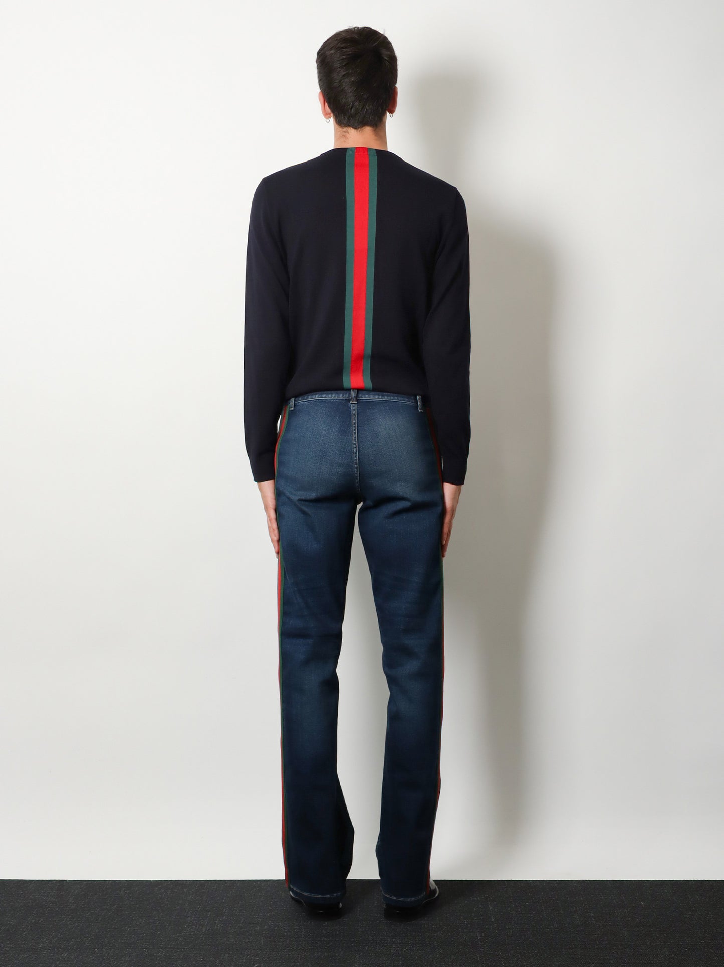 Blue denim jeans with Nastro Web profiles