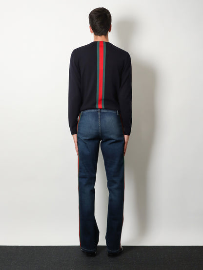 Blue denim jeans with Nastro Web profiles thumbnail