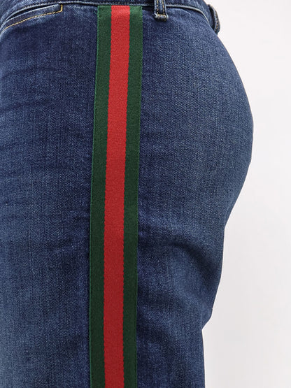Blue denim jeans with Nastro Web profiles thumbnail