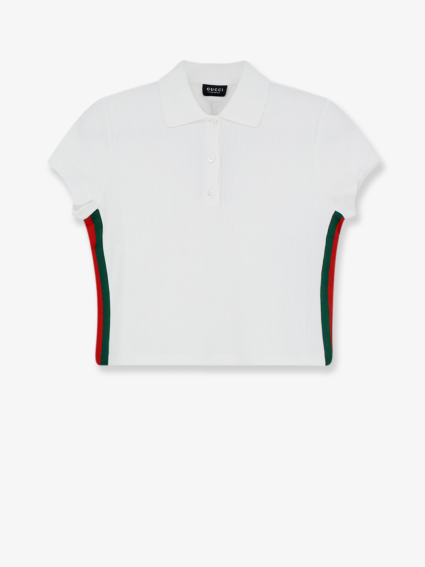 Ribbed cotton jersey polo shirt