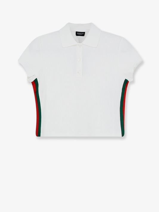 Ribbed cotton jersey polo shirt