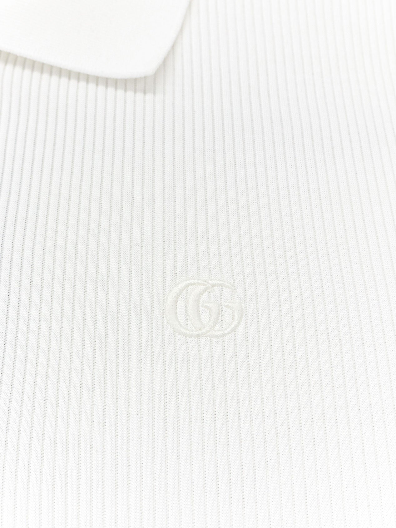 Ribbed cotton jersey polo shirt