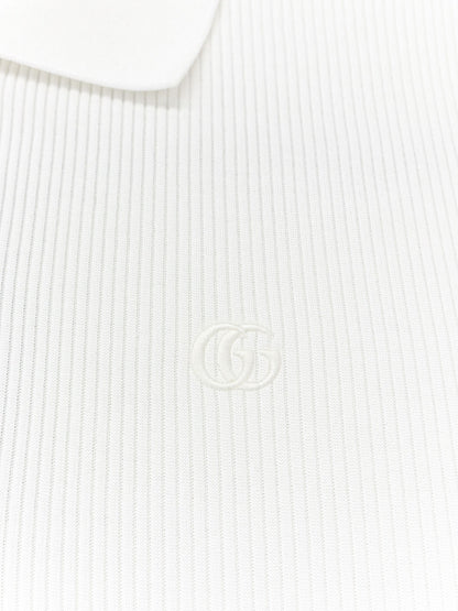 Ribbed cotton jersey polo shirt thumbnail
