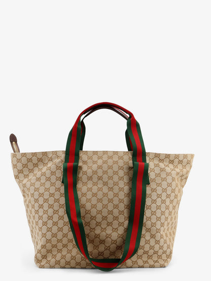 GG fabric shopping bag with Nastro Web handle detail thumbnail