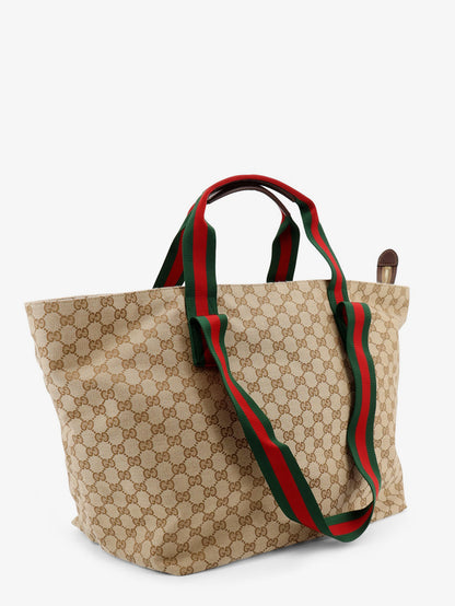 GG fabric shopping bag with Nastro Web handle detail thumbnail