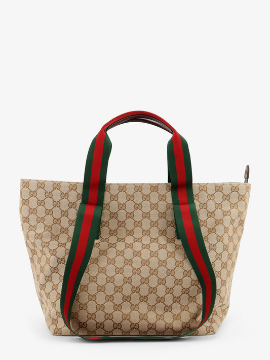 GG fabric shopping bag with Nastro Web handles