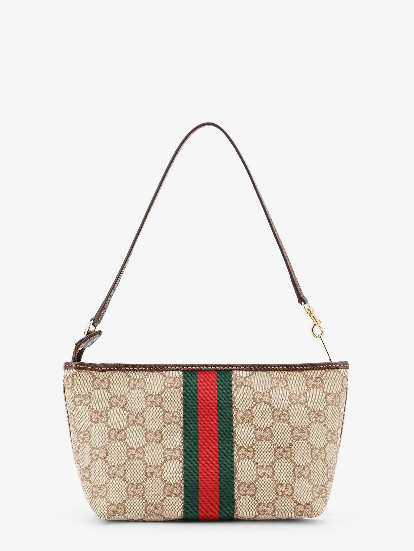 GG fabric clutch with Nastro Web on the front