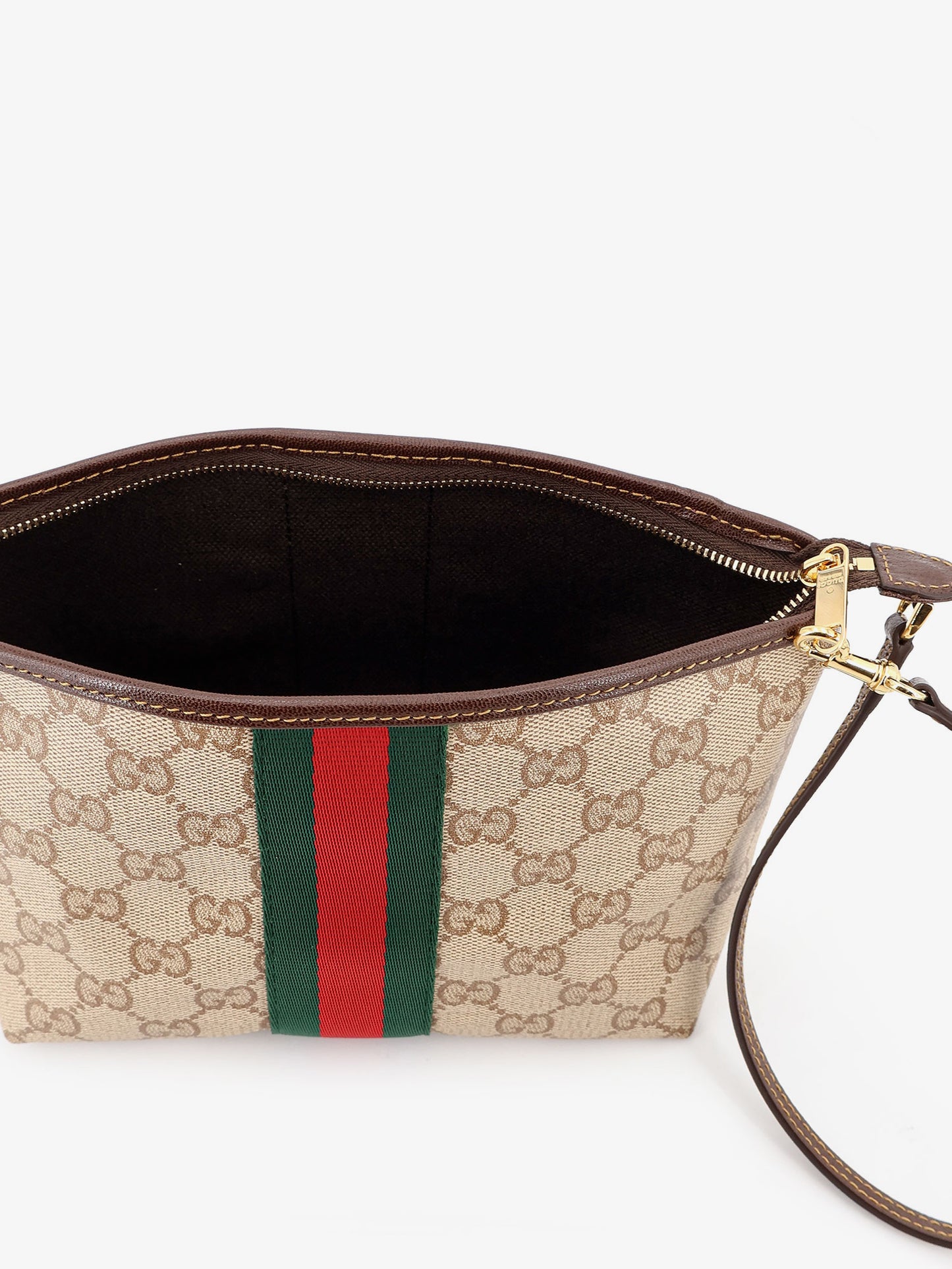 GG fabric clutch with Nastro Web on the front