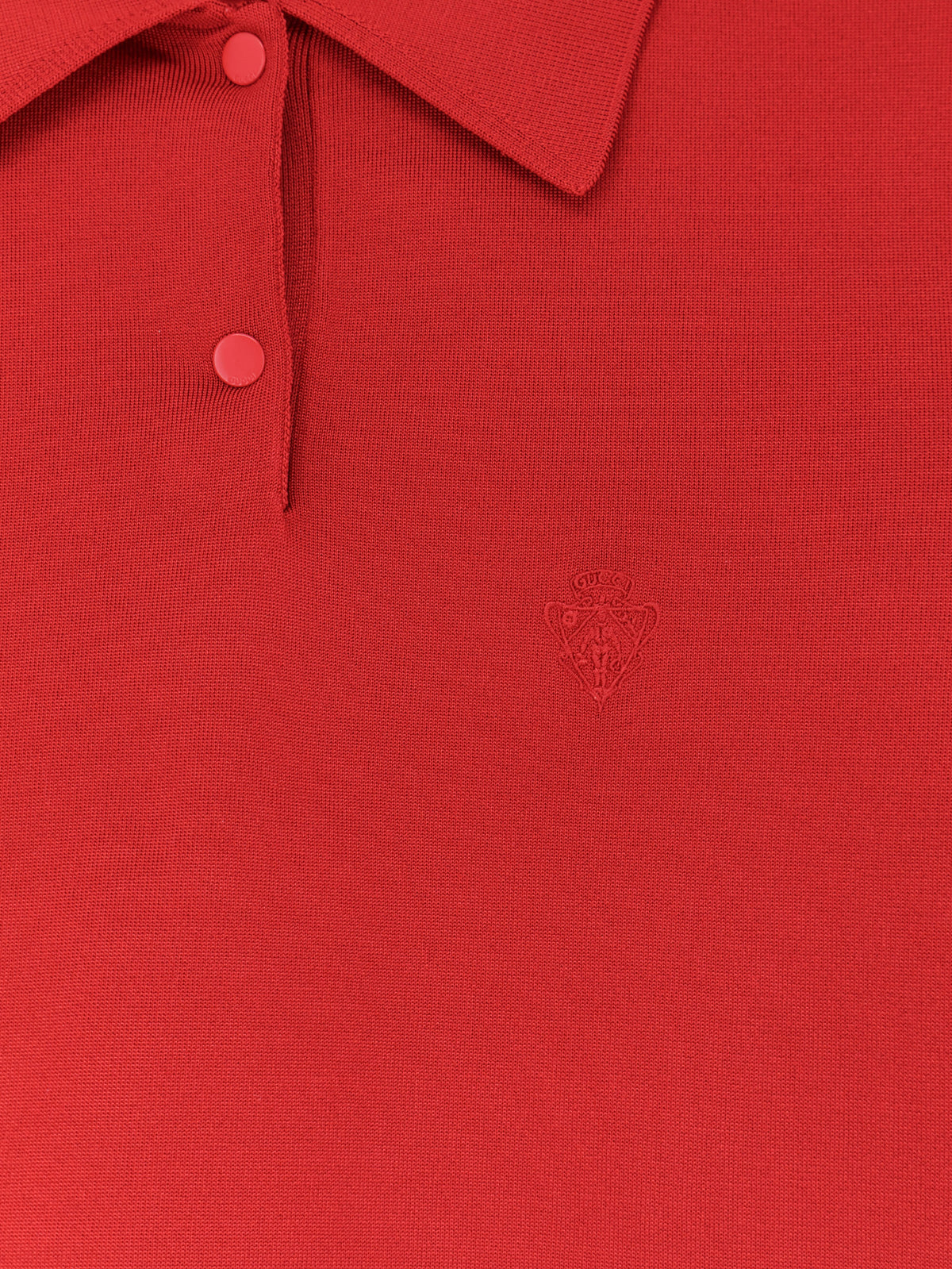 Fine stretch silk knit polo shirt