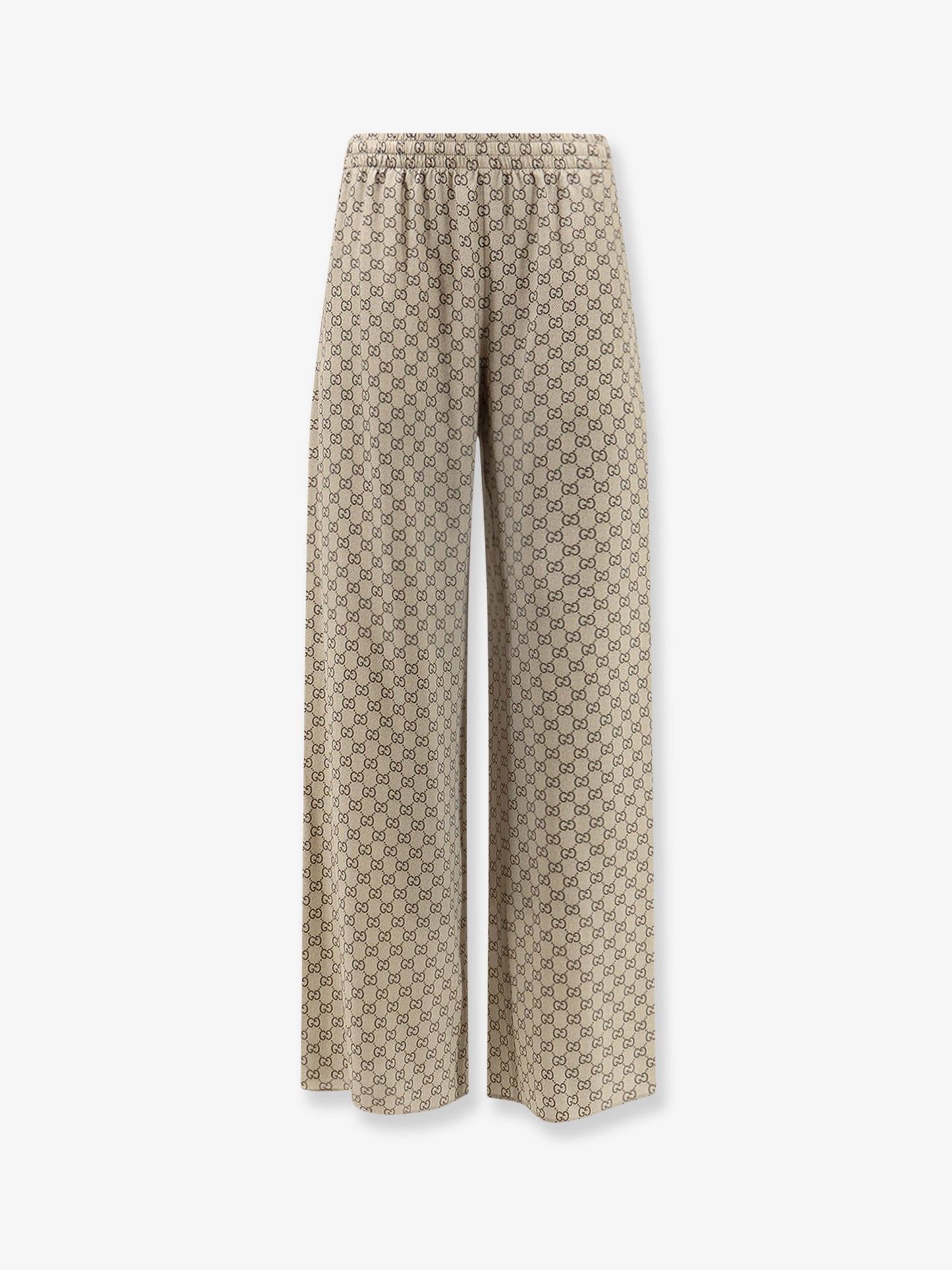 Gucci Primavera silk trousers with GG print