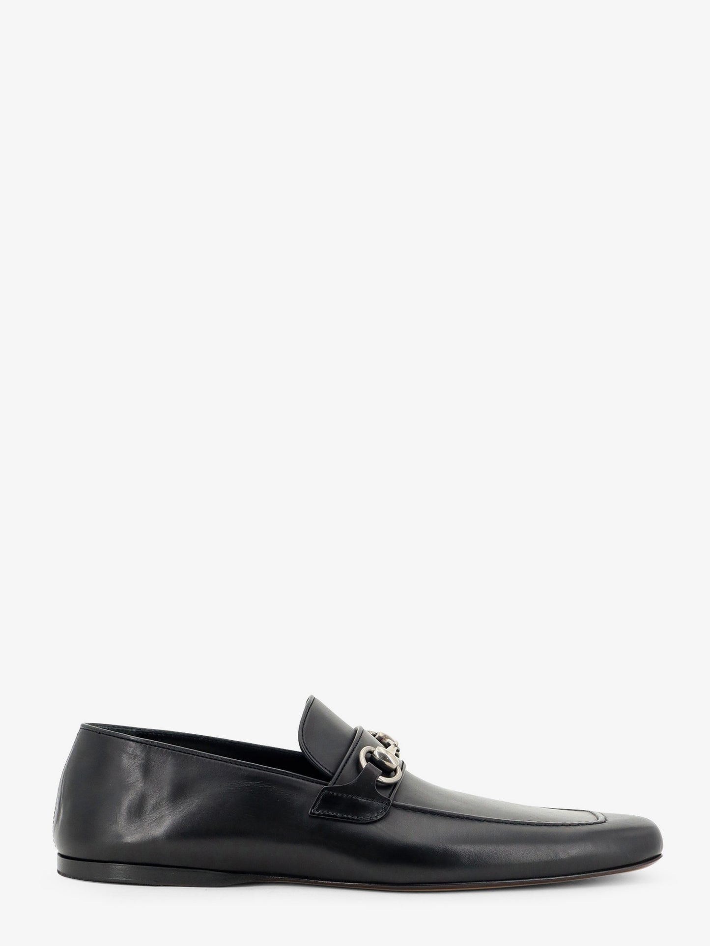Leather loafers with metal Horsebit