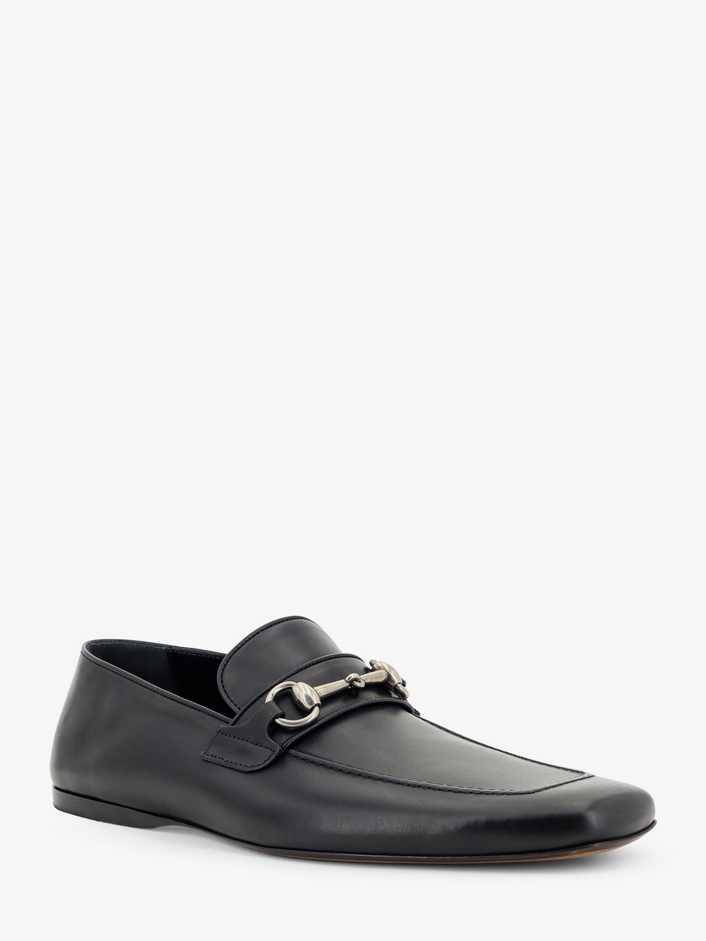 Leather loafers with metal Horsebit