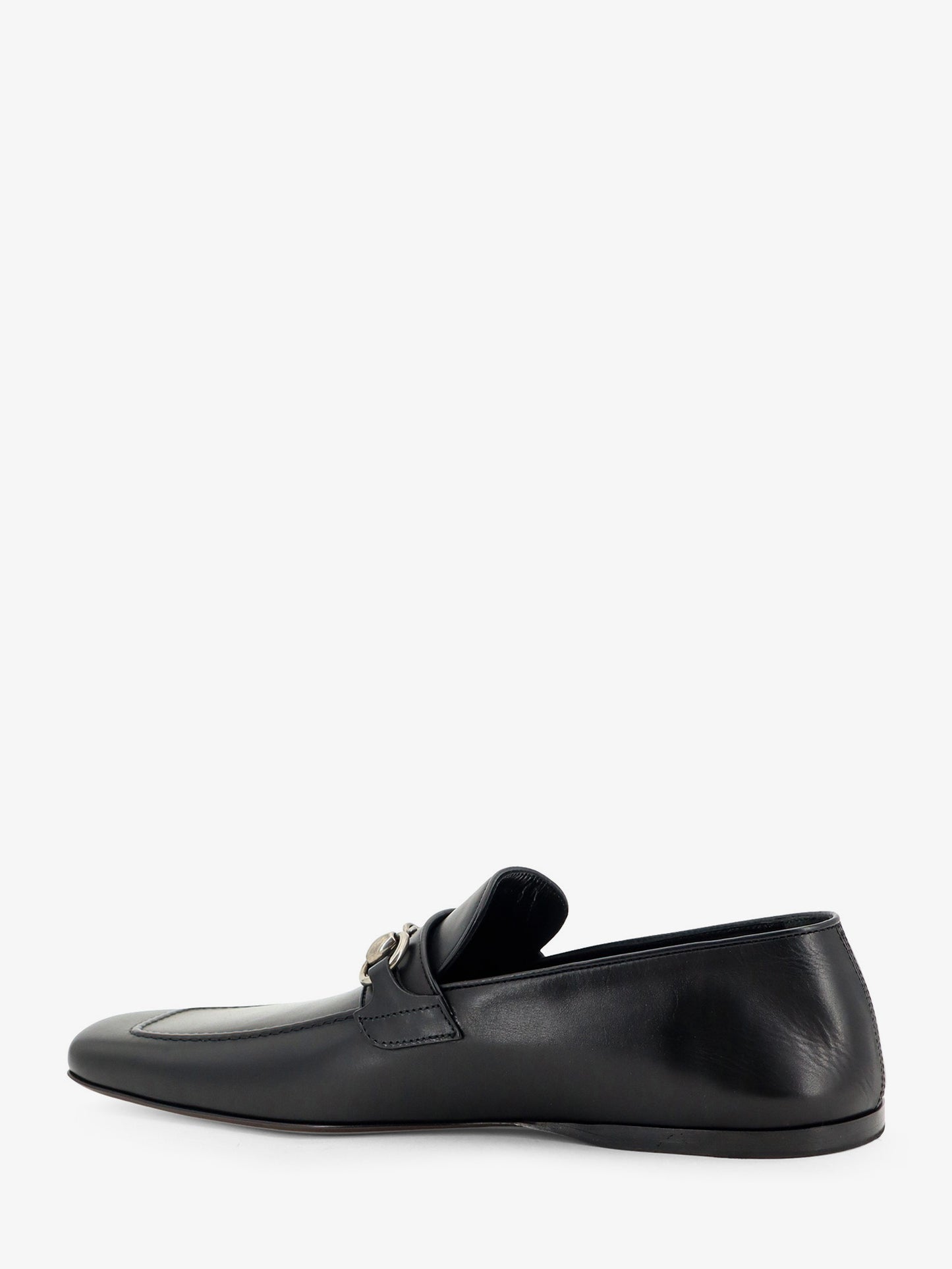 Leather loafers with metal Horsebit