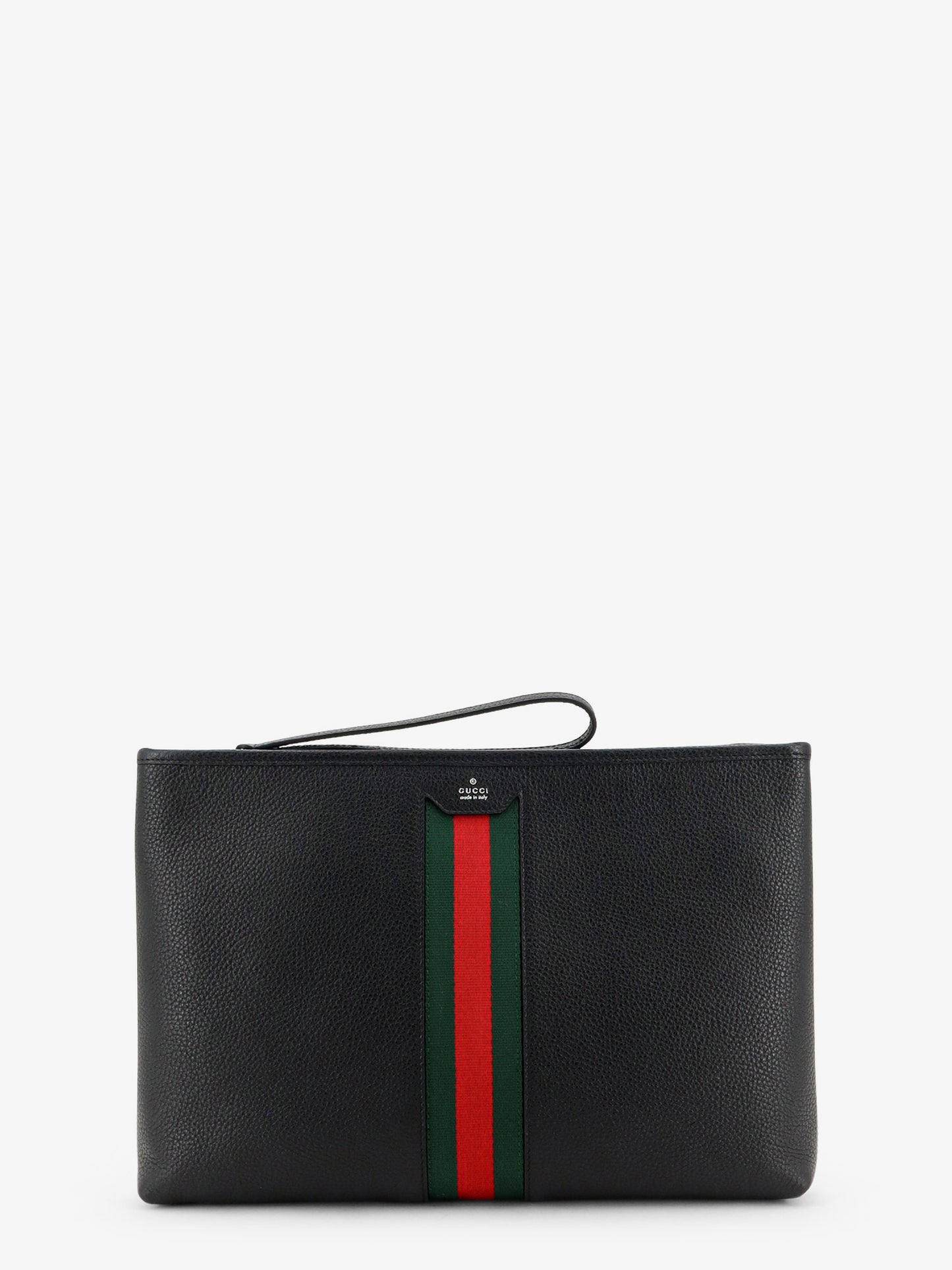 Portfolio grained leather clutch
