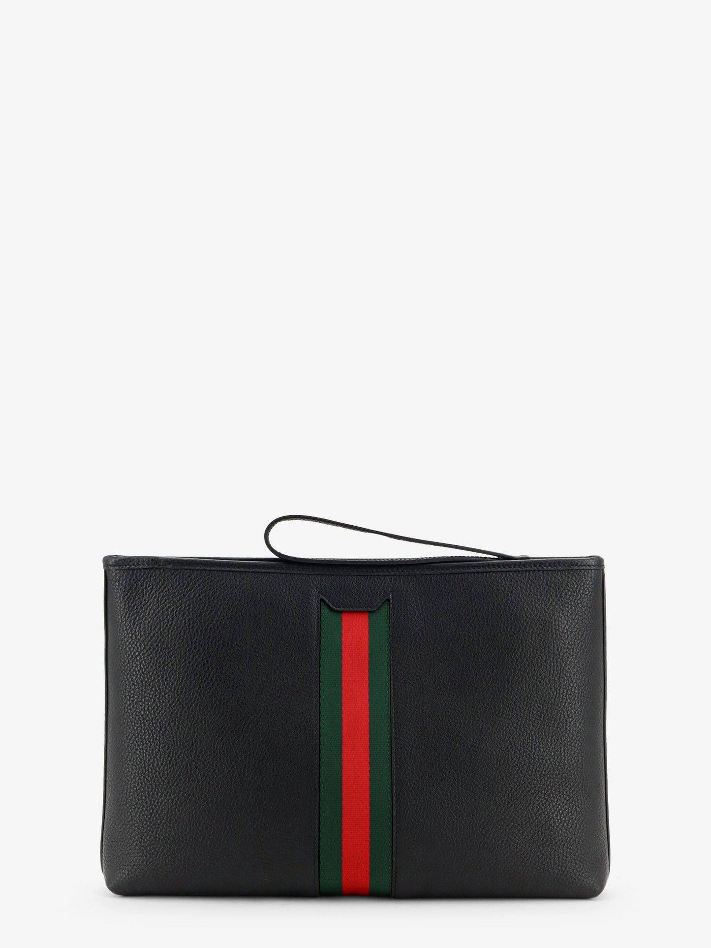 Portfolio grained leather clutch
