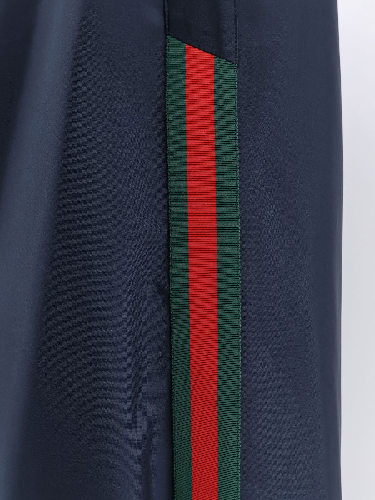 Technical silk poplin trousers with Web ribbon
