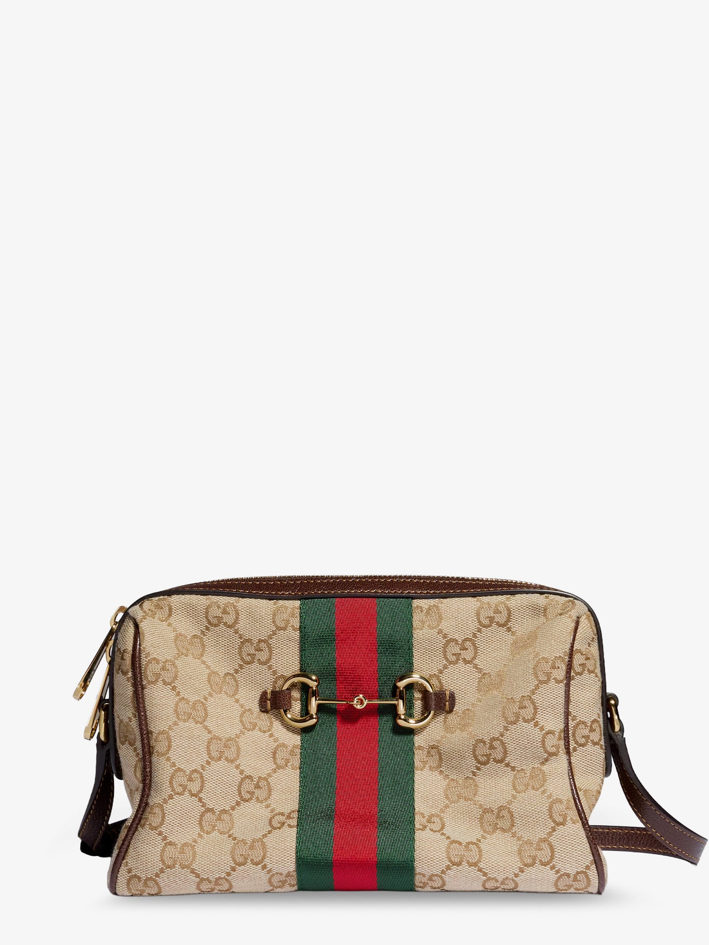 Camera bag GG fabric crossbody bag with metal Horsebit