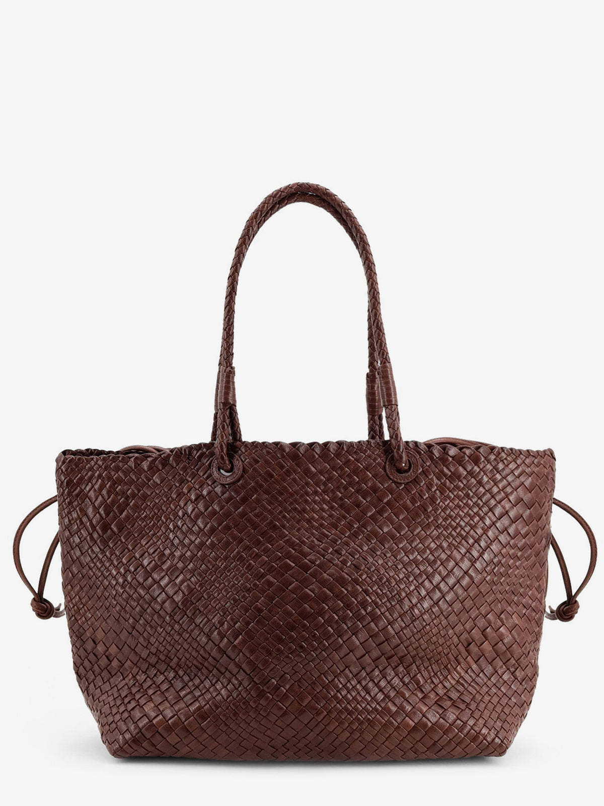 Bazika vegetable leather shoulder bag with woven pattern
