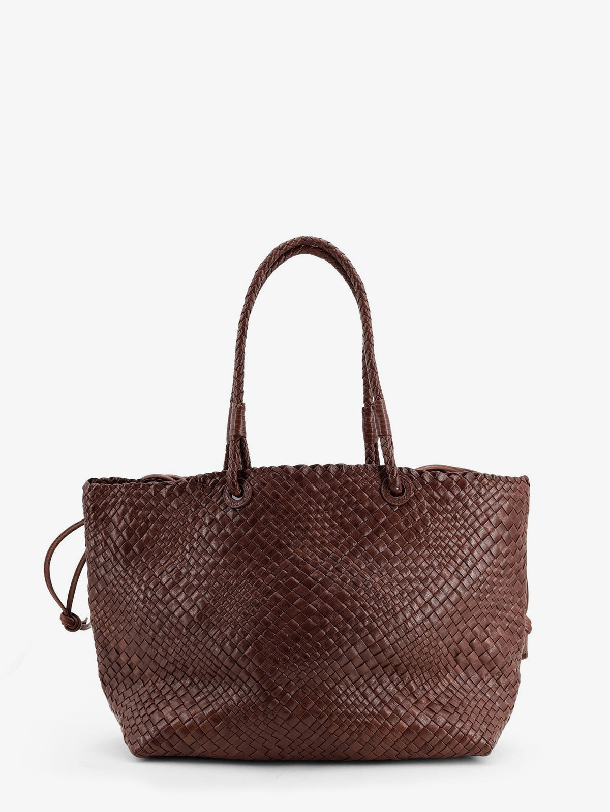 Bazika vegetable leather shoulder bag with woven pattern