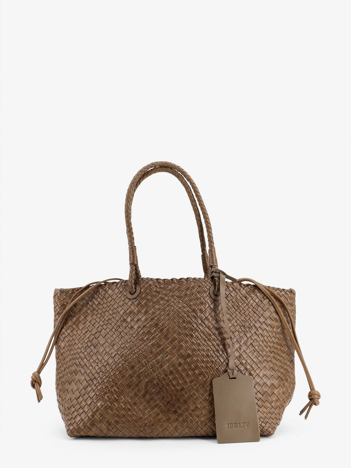 Bazika vegetable-tanned leather shouder bag with a woven