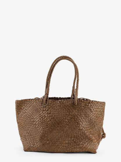Bazika vegetable-tanned leather shouder bag with a woven thumbnail