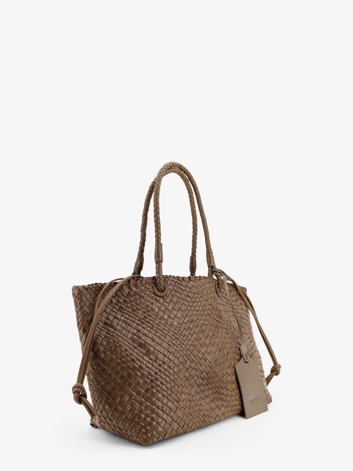 Bazika vegetable-tanned leather shouder bag with a woven