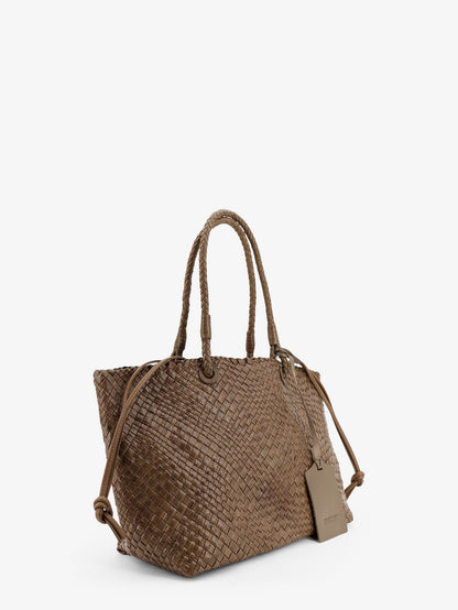 Bazika vegetable-tanned leather shouder bag with a woven thumbnail