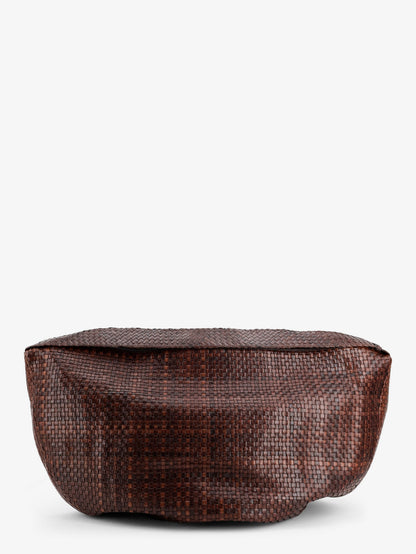 Clip vegetable-tanned leather shoulder bag with a woven pattern thumbnail