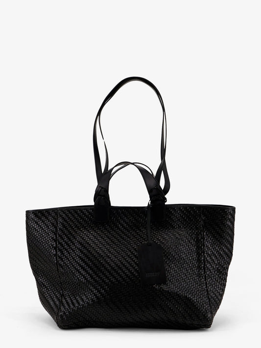 Borsa a spalla Elmio Medium in pelle vegetale con motivo intrecciato