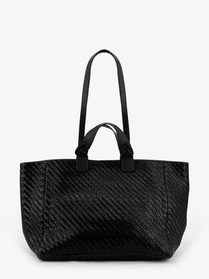 Elmio Medium vegetable leather shoulder bag with woven pattern thumbnail