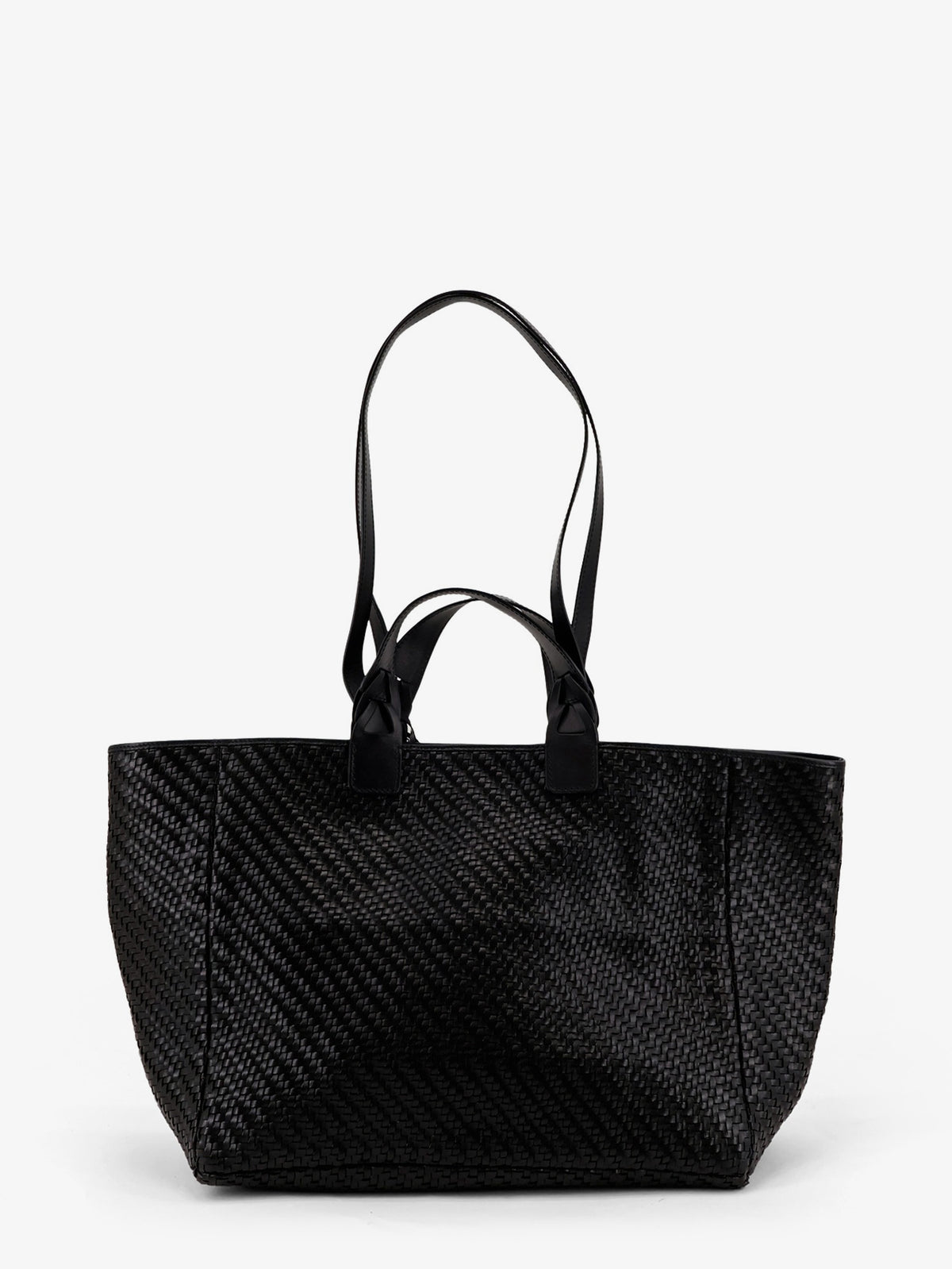 Elmio Medium vegetable leather shoulder bag with woven pattern