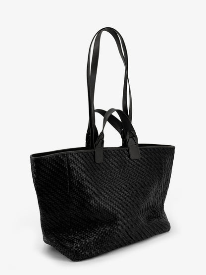 Elmio Medium vegetable leather shoulder bag with woven pattern thumbnail