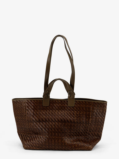 Elmio Medium vegetable leather shoulder bag with woven pattern thumbnail